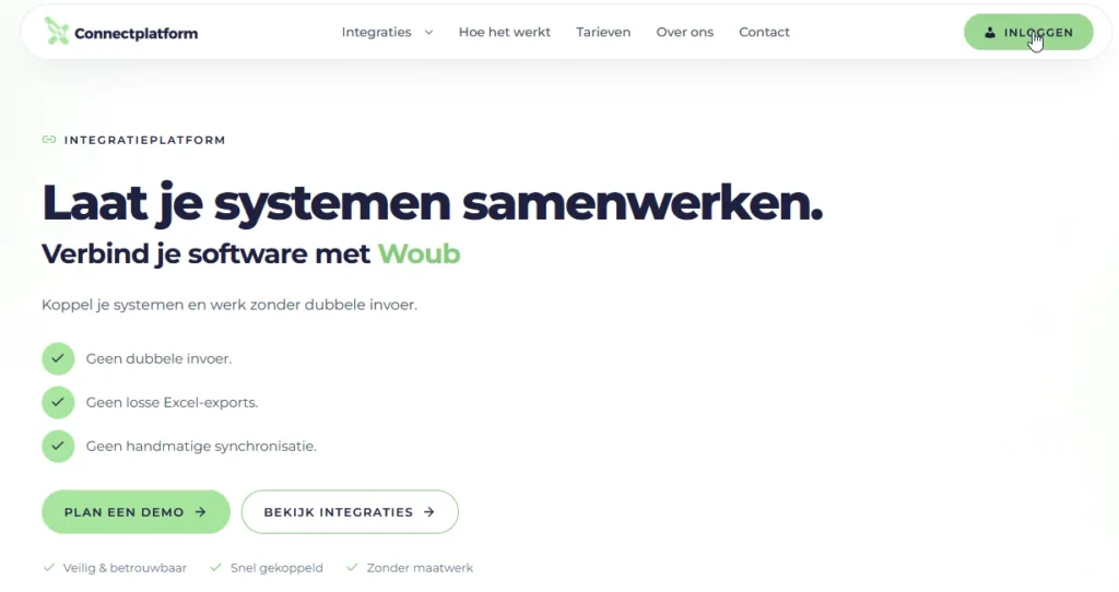 Stap 2: Log in op Connectplatform